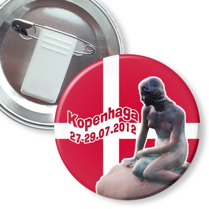 przypinka z żabką i agrafką Kopenhaga