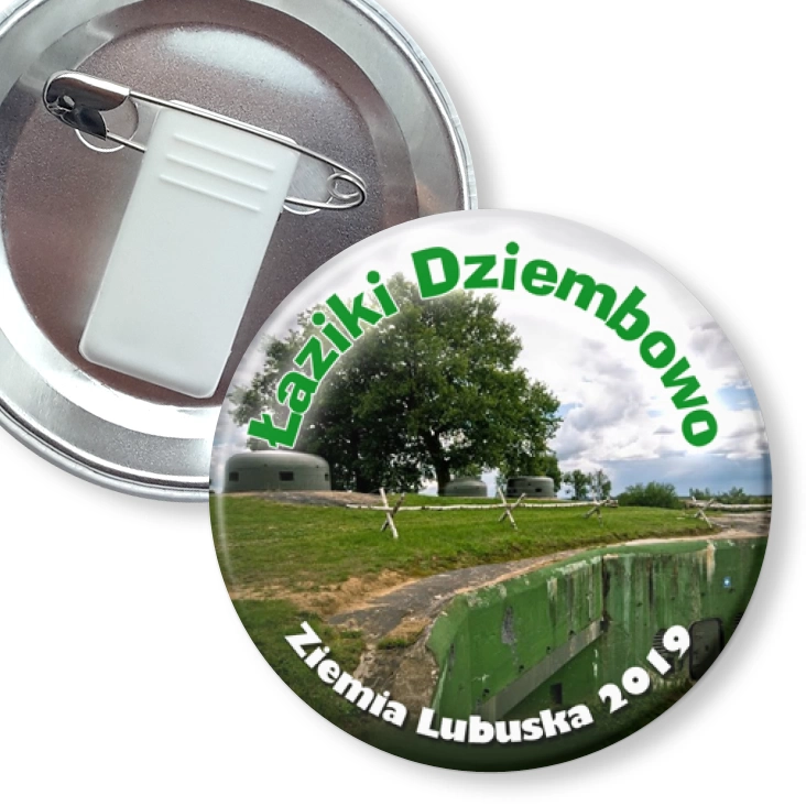 przypinka z żabką i agrafką Łaziki Dziembowo