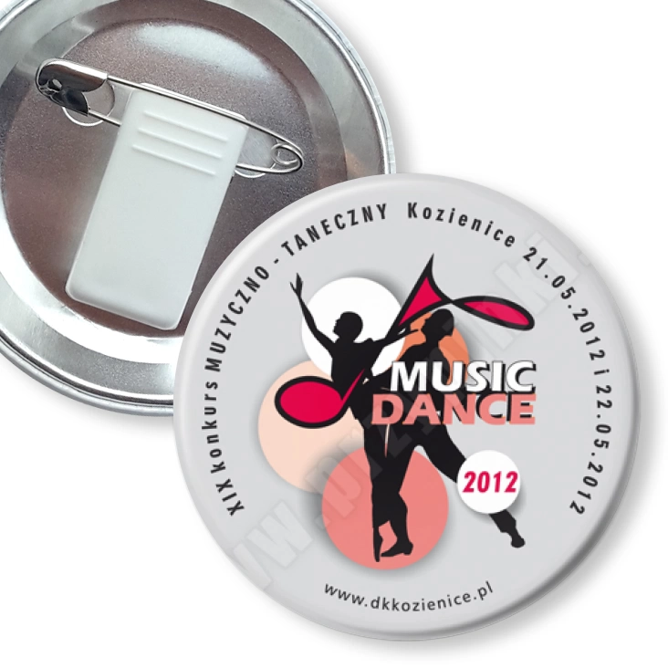 przypinka z żabką i agrafką Music Dance 2012