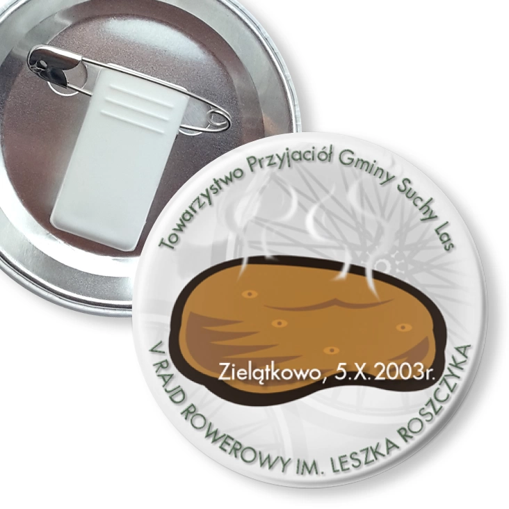 przypinka z żabką i agrafką Pieczona Pyra 2003