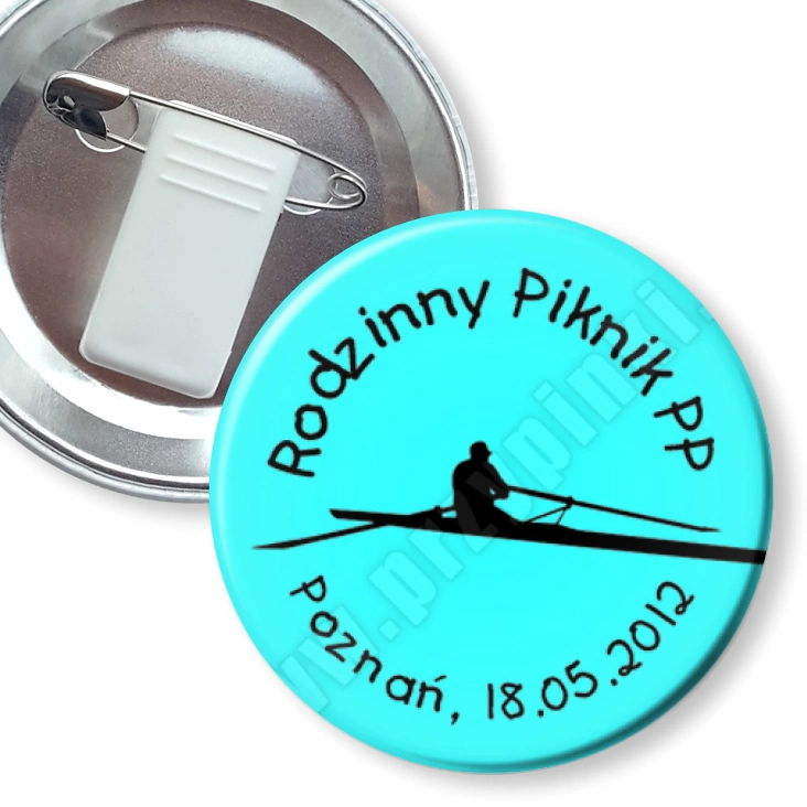 przypinka z żabką i agrafką Piknik Rodzinny PP 2012