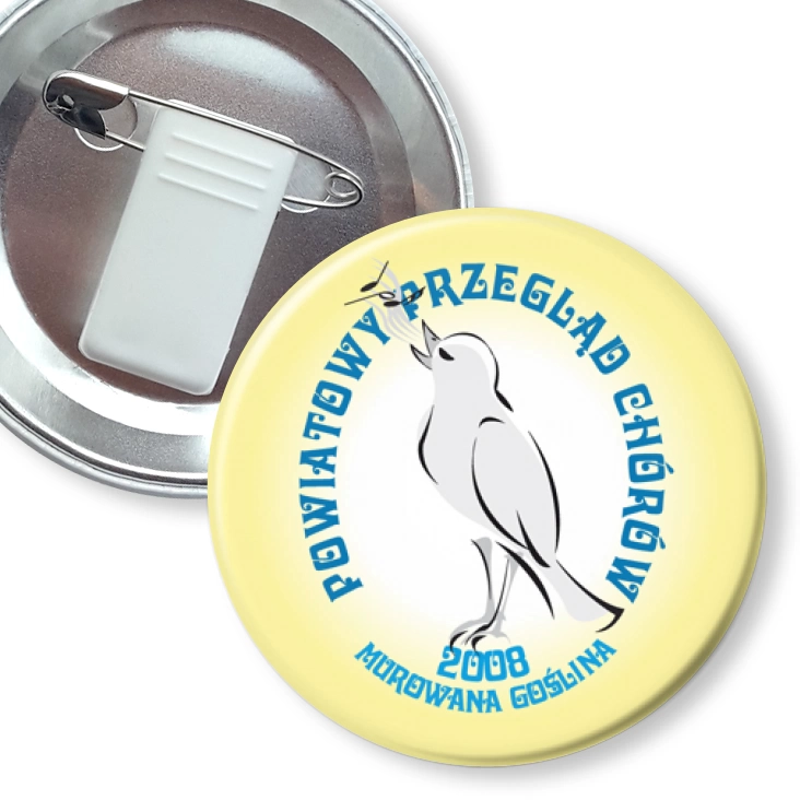 przypinka z żabką i agrafką Powiatowy Przegląd Chórów