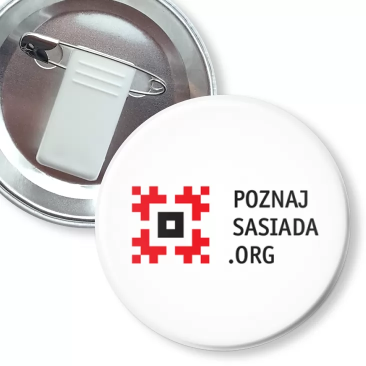 przypinka z żabką i agrafką Poznaj sąsiada