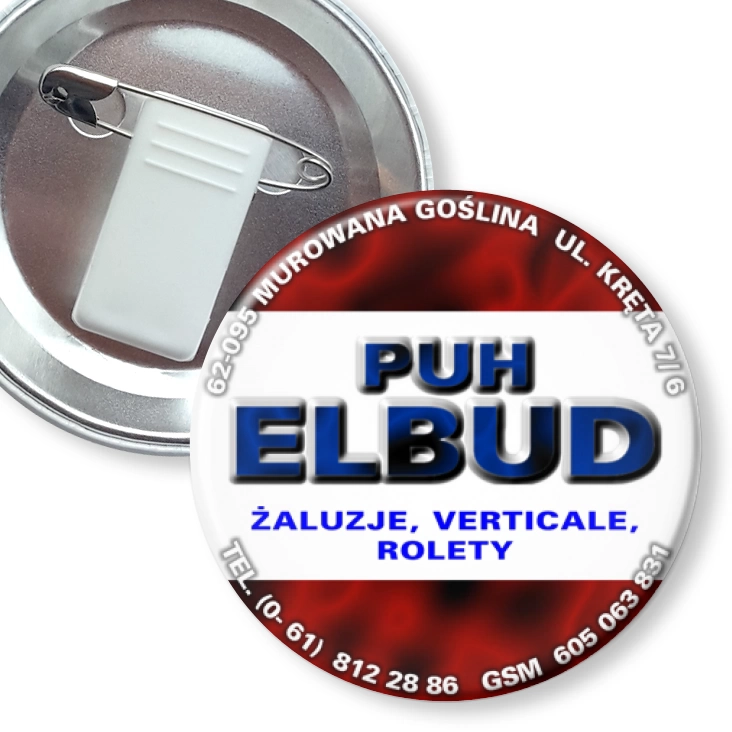 przypinka z żabką i agrafką PUH ELBUD