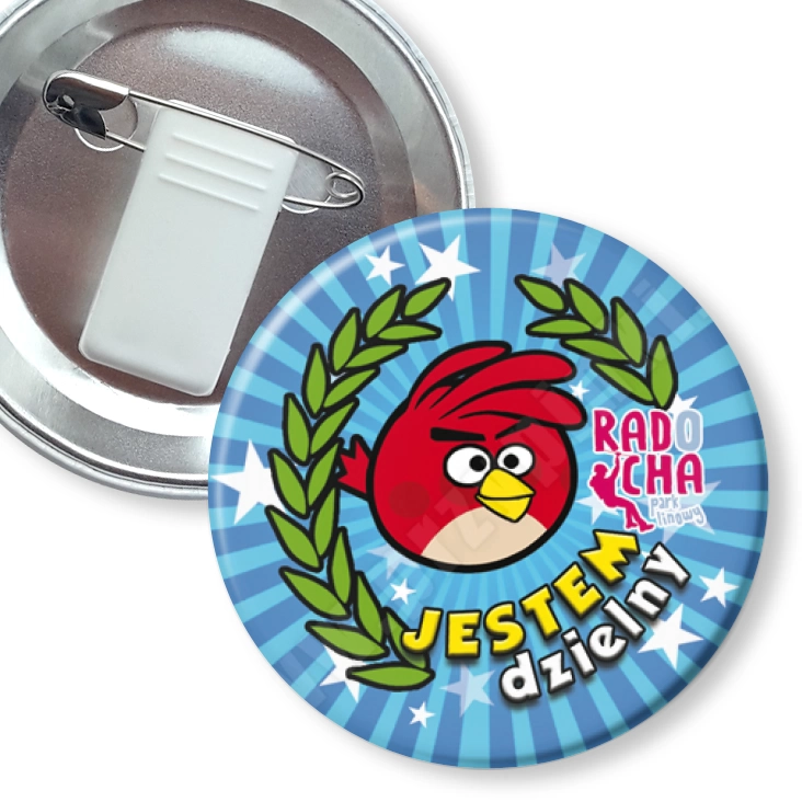 przypinka z żabką i agrafką Radocha - jestem dzielny
