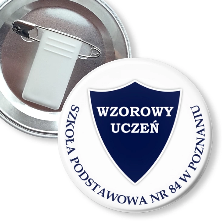 przypinka z żabką i agrafką SP nr 84 w Poznaniu - Wzorowy uczeń