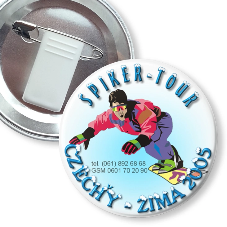 przypinka z żabką i agrafką Spiker-Tour Czechy