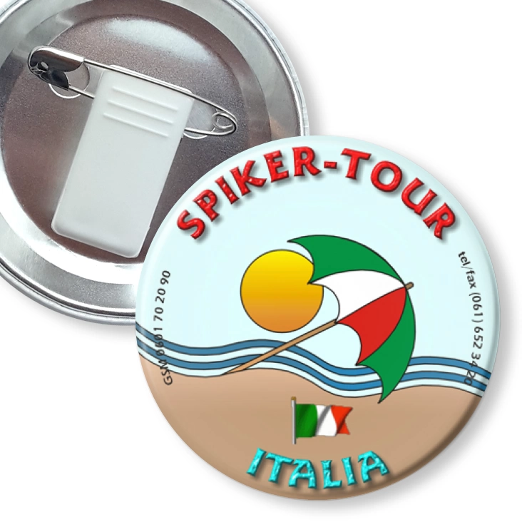 przypinka z żabką i agrafką Spiker-Tour Italia