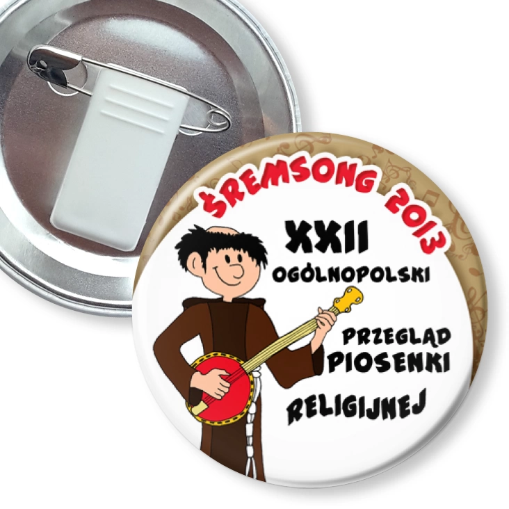 przypinka z żabką i agrafką Śremsong 2013