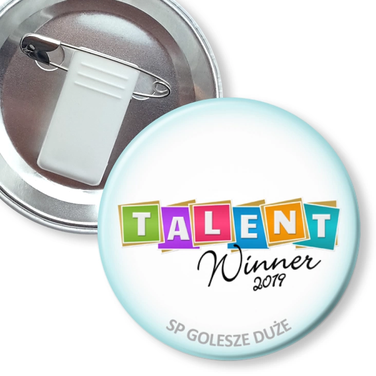 przypinka z żabką i agrafką Talent Winner 2019