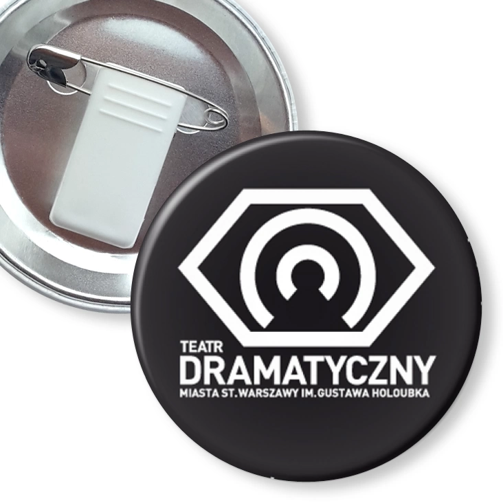 przypinka z żabką i agrafką Teatr Dramatyczny Warszawa