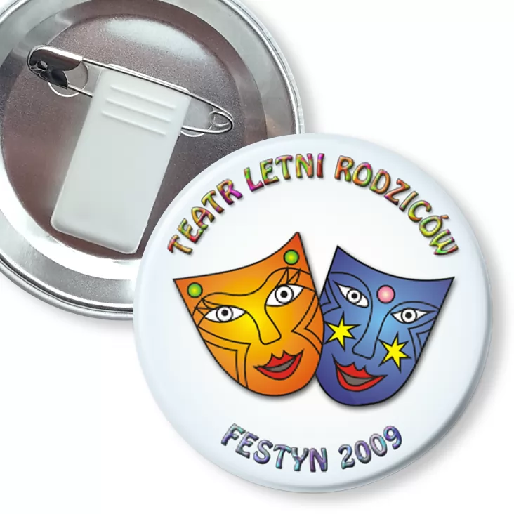 przypinka z żabką i agrafką Teatr Letni Rodziców