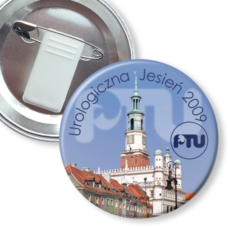 przypinka z żabką i agrafką Urologiczna Jesień 2009