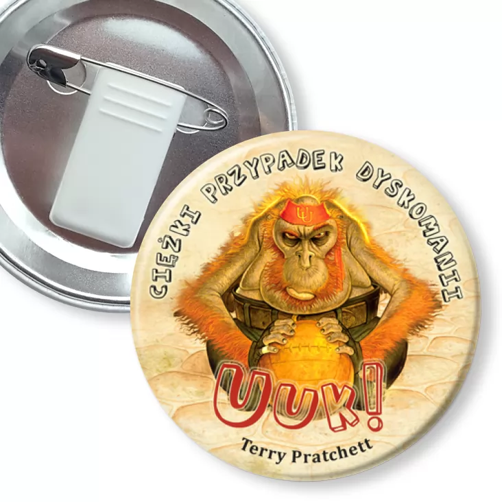 przypinka z żabką i agrafką Uuk!