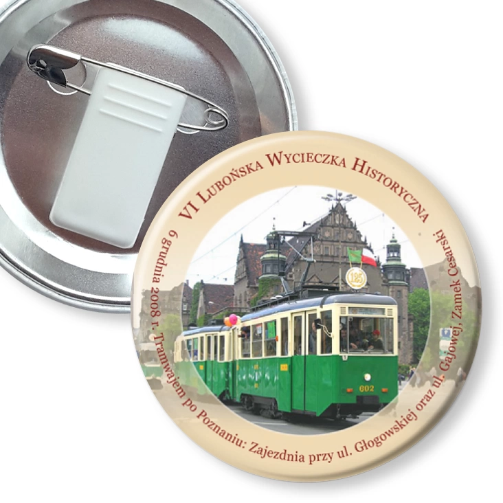 przypinka z żabką i agrafką VI Lubońska Wycieczka Historyczna