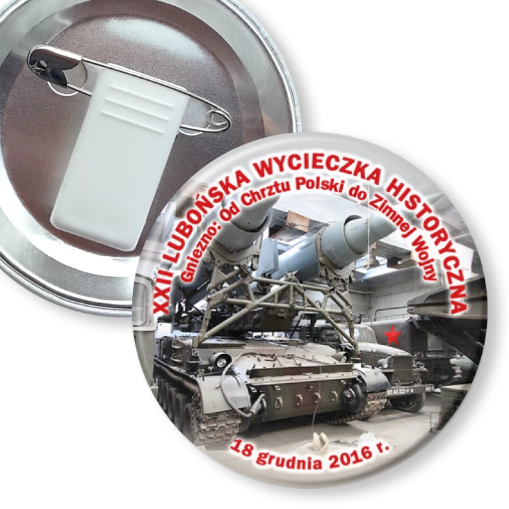przypinka z żabką i agrafką XXII Lubońska Wycieczka Historyczna