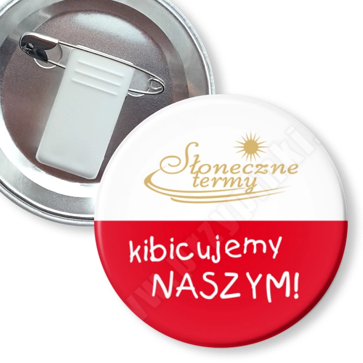 przypinka z żabką i agrafką Słoneczne Termy