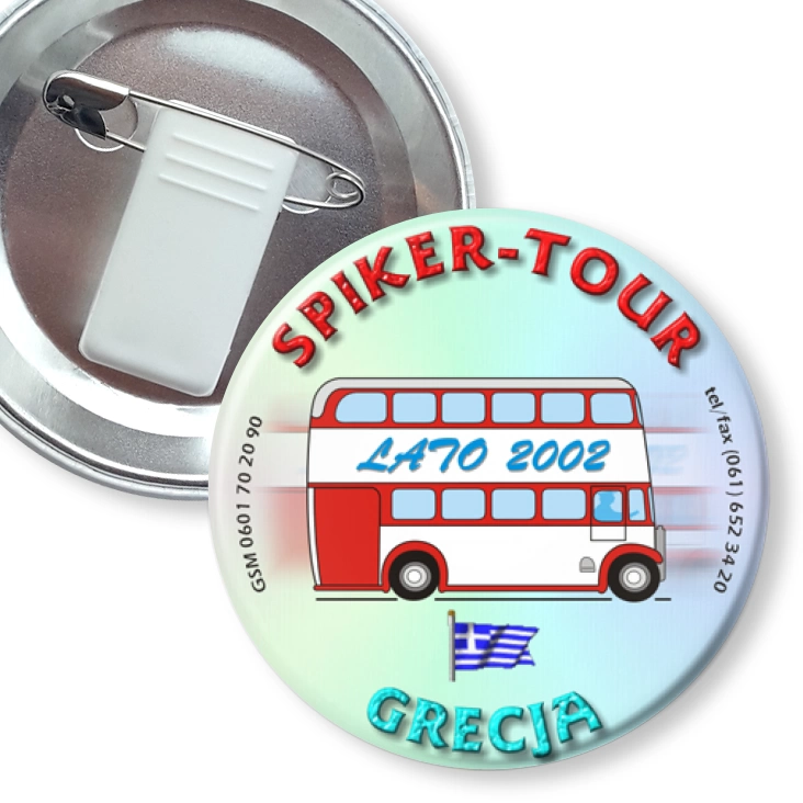 przypinka z żabką i agrafką Spiker-Tour Grecja