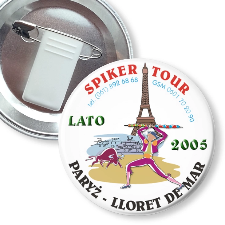 przypinka z żabką i agrafką Spiker-Tour Paryż