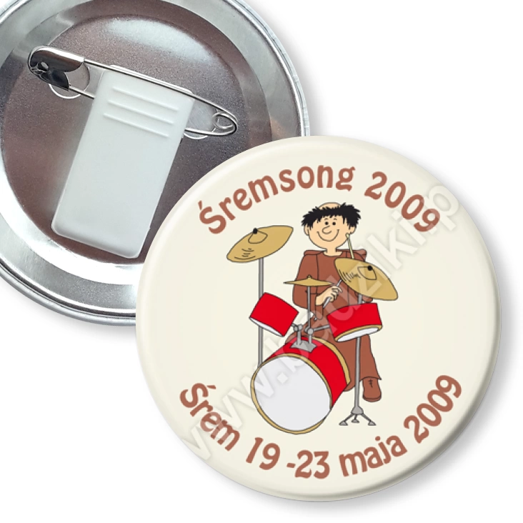 przypinka z żabką i agrafką Śremsong 2009
