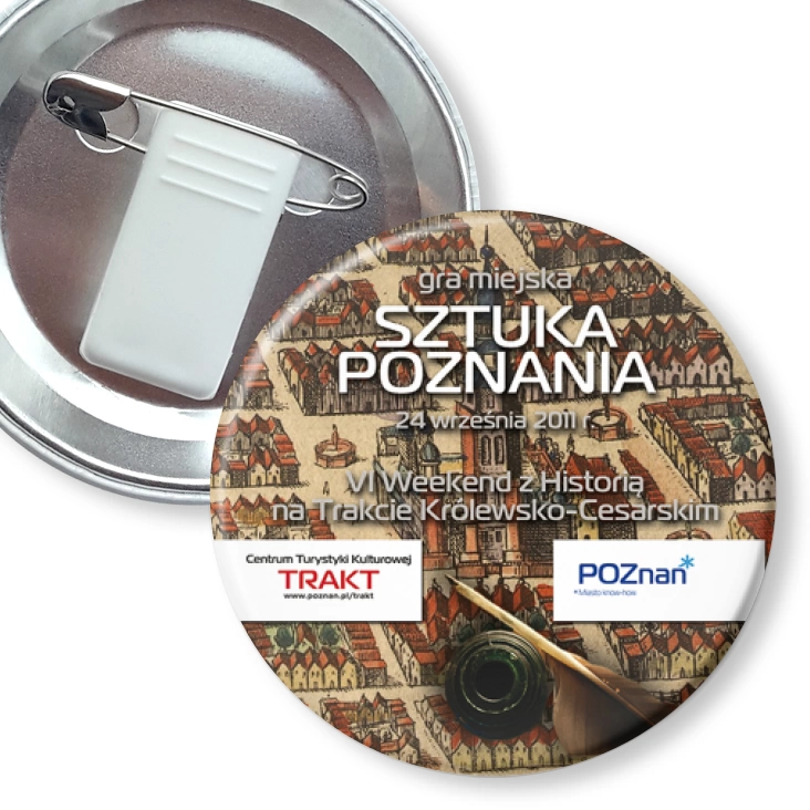 przypinka z żabką i agrafką Sztuka Poznania