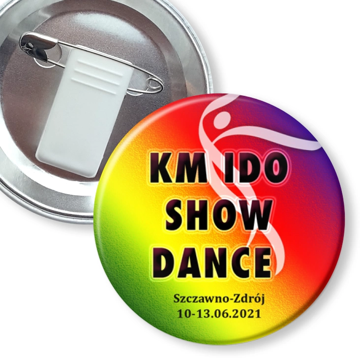 przypinka z żabką i agrafką KM IDO Show Dance 2021