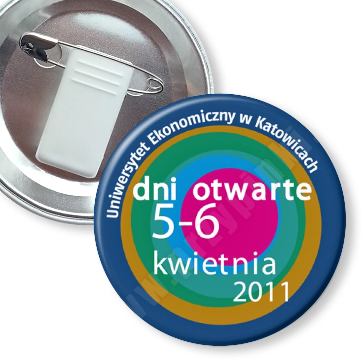przypinka z żabką i agrafką UE w Katowicach