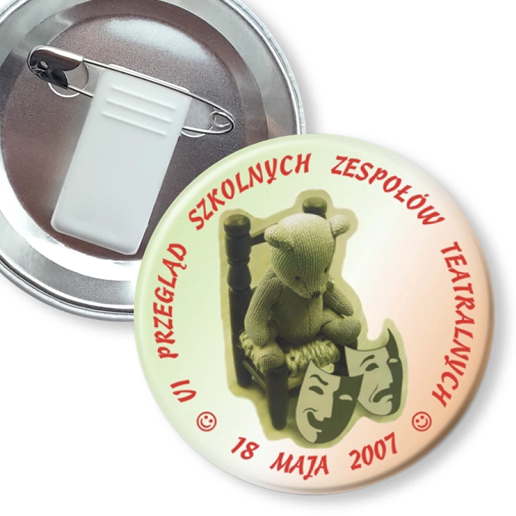przypinka z żabką i agrafką VI Przegląd Szkolnych Zespołów Teatralnych