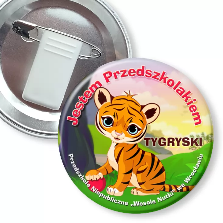 przypinka z żabką i agrafką Wesołe Nutki