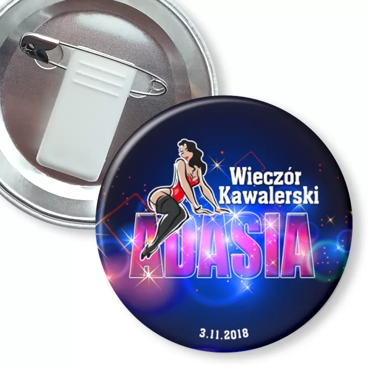 przypinka z żabką i agrafką Wieczór kawalerski
