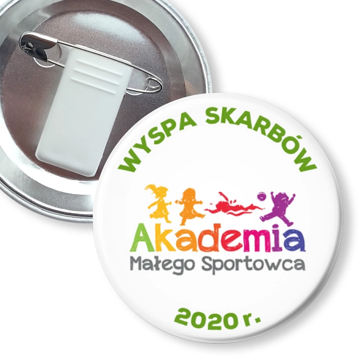 przypinka z żabką i agrafką Wyspa skarbów 2020