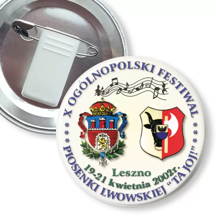 przypinka z żabką i agrafką X Ogólnopolski Festiwal Piosenki Lwowskiej Ta Joj!