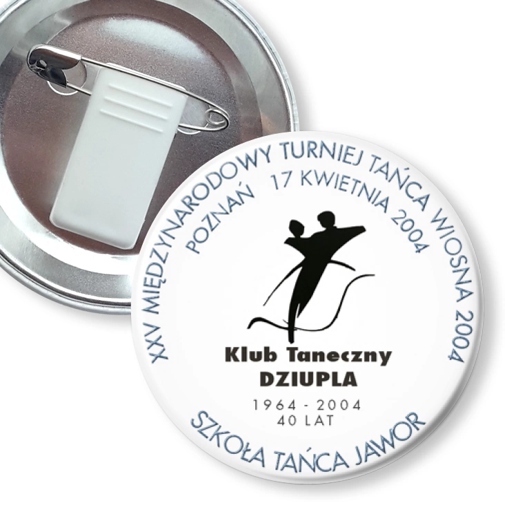 przypinka z żabką i agrafką XXV Międzynarodowy Turniej Tańca