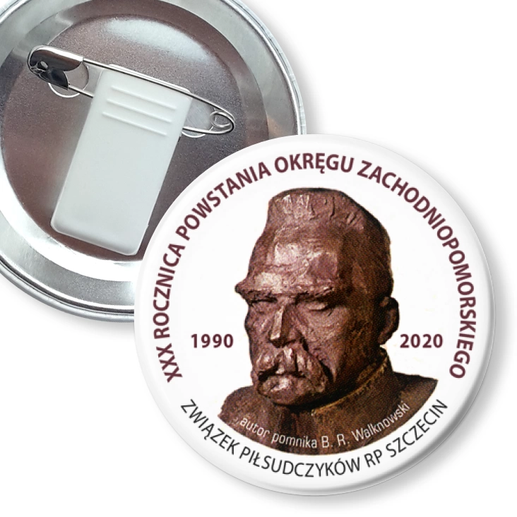 przypinka z żabką i agrafką XXX Rocznica Powstania Okręgu Zachodniopomorskiego