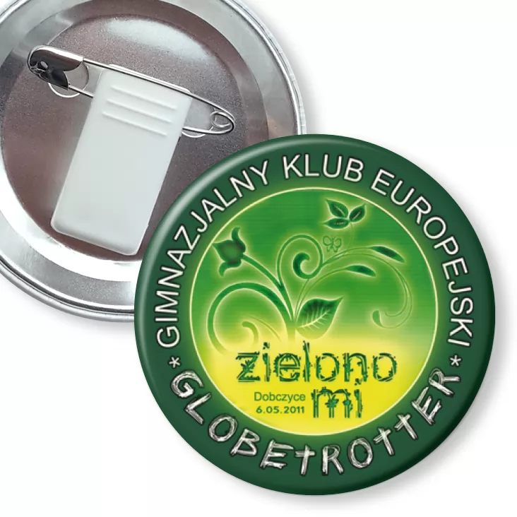 przypinka z żabką i agrafką Zielono mi