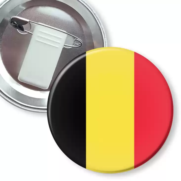 przypinka z żabką i agrafką Flaga Belgia