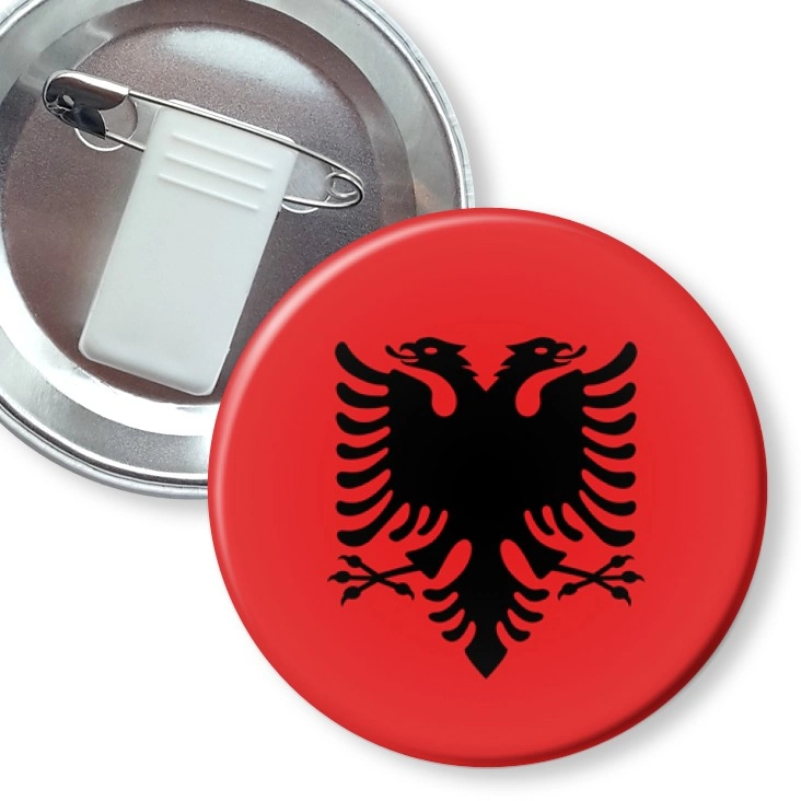 przypinka z żabką i agrafką Flaga Albania