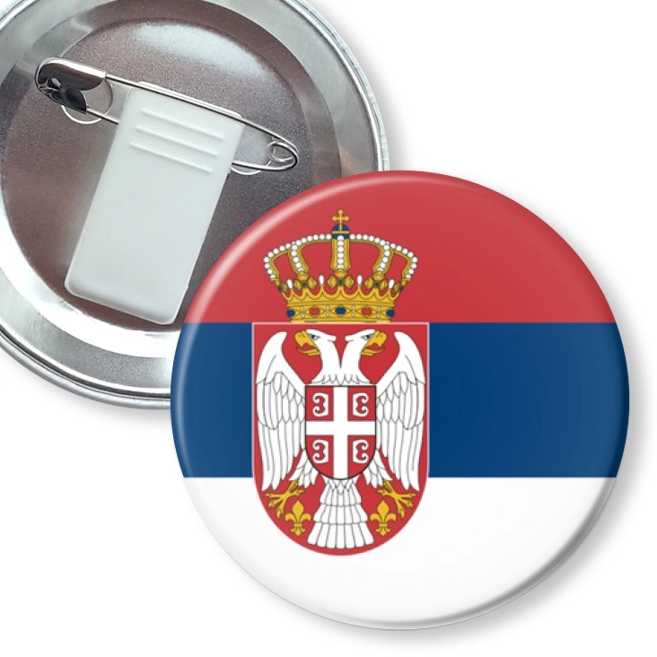 przypinka z żabką i agrafką Flaga Serbia