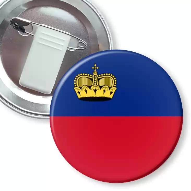 przypinka z żabką i agrafką Flaga Liechtenstein