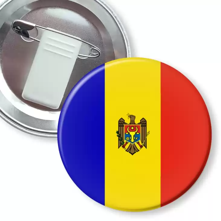 przypinka z żabką i agrafką Flaga Mołdawia
