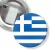 Przypinka z żabką i agrafką Flaga Grecja