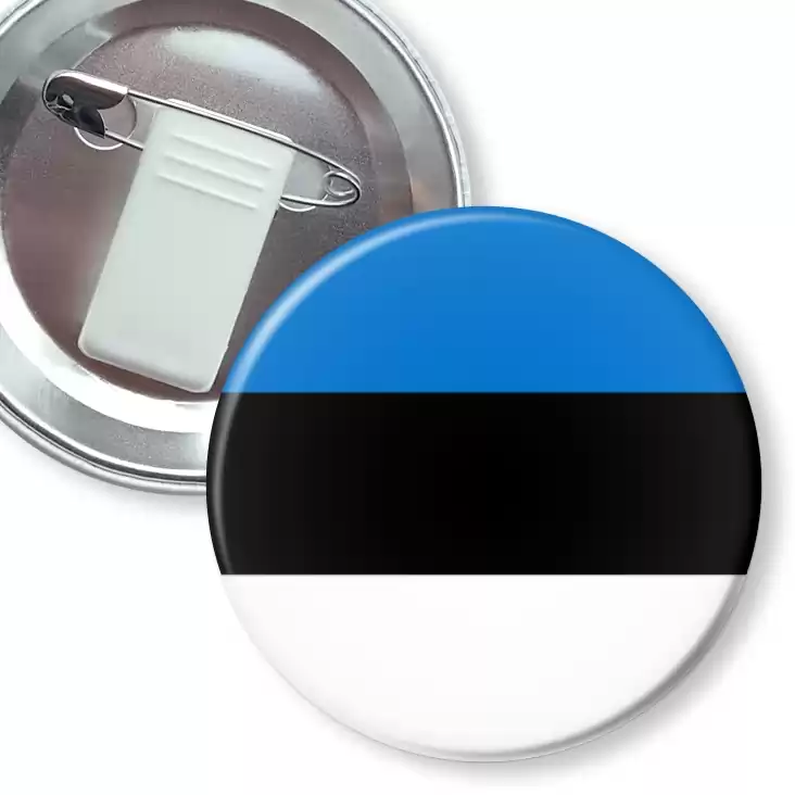 przypinka z żabką i agrafką Flaga Estonia