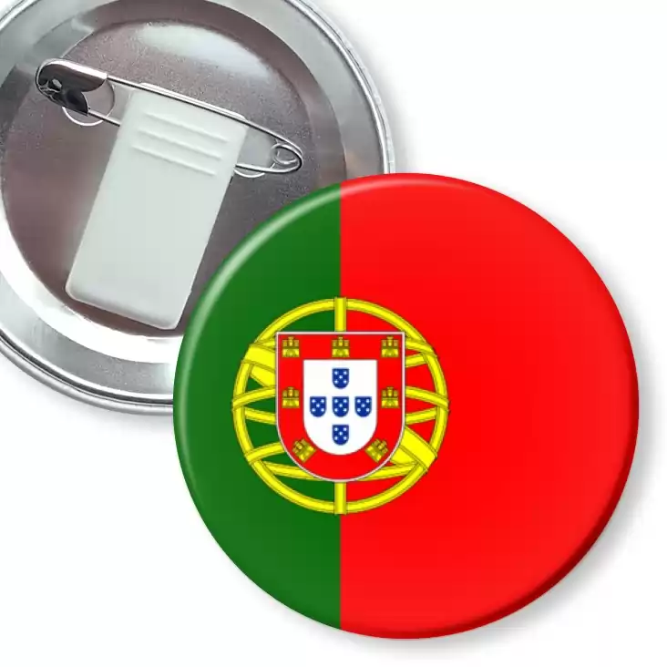 przypinka z żabką i agrafką Flaga Portugalia