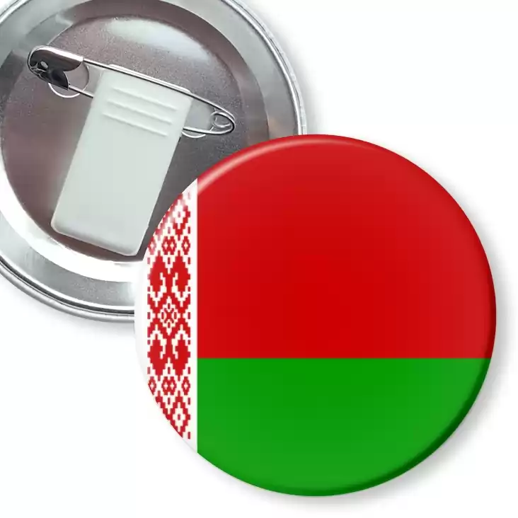 przypinka z żabką i agrafką Flaga Białoruś