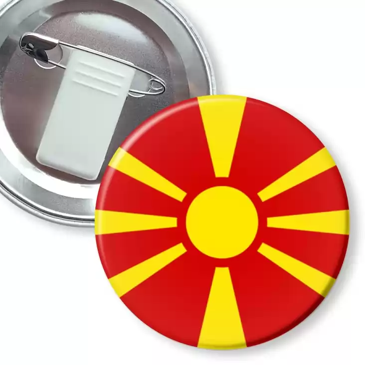 przypinka z żabką i agrafką Flaga Macedonia