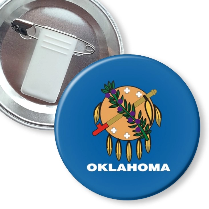 przypinka z żabką i agrafką oklahoma