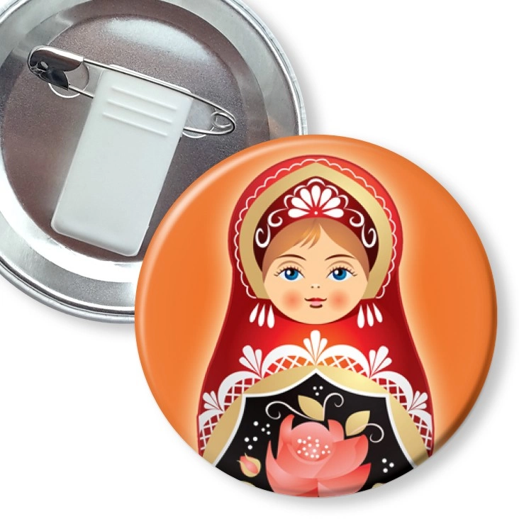 przypinka z żabką i agrafką Matryoshka