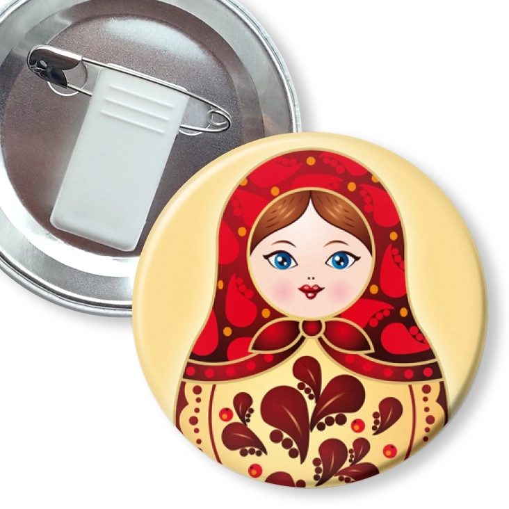 przypinka z żabką i agrafką Matryoshka