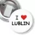 Przypinka z żabką i agrafką I love Lublin