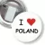 Przypinka z żabką i agrafką I love Poland
